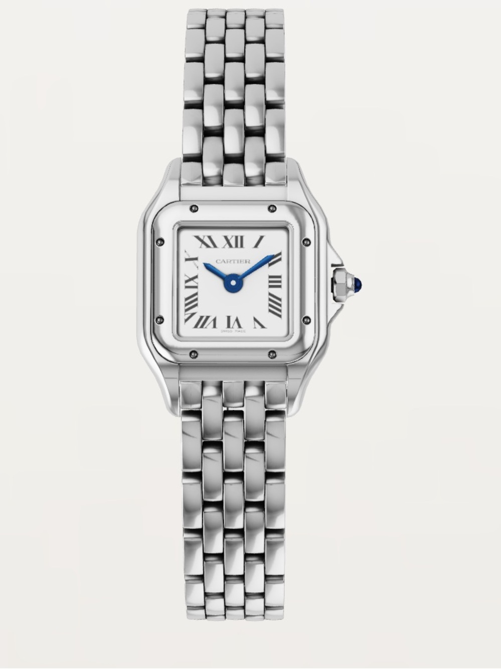 Cartier Panthère de Cartier Silver Watch with Blue Hands